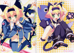  animal_ears blonde_hair catgirl chikotam green_eyes mintia_mimitte_midimu primary_~magical_trouble_scramble~ scan shida_kazuhiro short_hair skyfish tagme tail thighhighs 