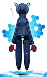  arms_at_sides black_skin blue_theme bob_cut boots cloud colored_skin commentary_request eno_(abekawa_hikozaemon_x) faceless female floating full_body hair_ornament headgear hexagon neuroi_girl no_pants panties shadow short_hair sleeves_past_wrists solo strike_witches striker_unit turtleneck underwear world_witches_series 