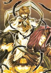  cho_hakkai genjou_sanzou male minekura_kazuya saiyuki saiyuki_reload sha_gojou son_goku_(saiyuki) 