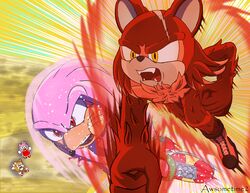  absurd_res amy_rose animal_nose arctodus awsometime battle bear bruised canid canine clothing cory_the_spectacled_bear dragon_ball dragon_ball_z duo echidna eulipotyphlan fan_character fangs fight fighting_pose fox fur gloves handwear hedgehog hi_res knuckles_the_echidna male mammal monotreme open_mouth pink_body pink_fur pose purple_eyes red_body red_eyes red_fur sega short-faced_bear sonic_the_hedgehog_(series) spectacled_bear tails teeth yellow_eyes 