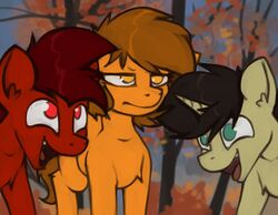  2020 autumn black_hair brown_hair equid equine female feral group hair happy hasbro horn horse laugh laughing_wolves_meme male mammal mars_miner marsminer meme my_little_pony mythological_creature mythological_equine mythology open_mouth outside plant pone_keith pony red_hair smile tree unicorn venus_spring 