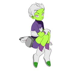  ankle_boots arm_at_side arm_support armor bodysuit boots breasts cheelai closed_mouth colored_skin commentary_request dragon_ball dragon_ball_super dragon_ball_super_broly fanny_pack female full_body gloves green_skin grey_hair gun hand_on_own_knee handgun knees_together_feet_apart korean_commentary lado_(rado) light_smile looking_at_viewer looking_up medium_breasts pink_eyes protected_link purple_bodysuit purple_legwear shiny_skin short_hair simple_background solo tsurime very_short_hair weapon white_background white_footwear white_gloves 