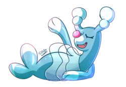  2016 akumanorobin alpha_channel ambiguous_gender blue_body brionne closed_eyes fangs feral generation_7_pokemon mammal marine nintendo open_mouth pinniped pokemon pokemon_(species) simple_background sitting smile solo teeth transparent_background 