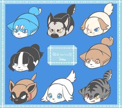  2016 akita akita_inu ambiguous_gender ben_(ginga) black_body black_fur blue_background blue_body blue_fur brown_body brown_fur canid canine canis cross_(ginga) domestic_dog female_(lore) feral french_spaniel fur german_shepherd gin_(ginga) ginga_(series) great_dane great_pyrenees grey_body grey_fur group herding_dog hi_res hiro_(ginga) hunting_dog john_(ginga) kai_ken kurotora_(ginga) livestock_guardian_dog male_(lore) mammal mastiff mixed_breed molosser mountain_dog pastoral_dog reika_(ginga) saluki sighthound simple_background smile smith_(ginga) spitz temitess white_body white_fur 