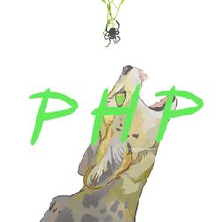  1:1 absurd_res ambiguous_gender arachnid arthropod duo felid feline feral fur green_sclera hi_res mammal nightcrow open_mouth php_(programming_language) serval simple_background spider text white_background 