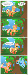 absurd_res apple applejack_(mlp) blue_body blue_feathers blue_fur blush duo earth_pony english_text equid equine feathered_wings feathers female feral fidz flying food friendship_is_magic fruit fur gustave_noir hair hasbro hi_res horse mammal multicolored_hair my_little_pony mythological_creature mythological_equine mythology pegasus plant pony rainbow_dash_(mlp) rainbow_hair text wings zap_apple