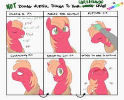 anon big_macintosh_(mlp) blush chart closed_eyes dialogue disembodied_hand duo earth_pony english_text equid equine freckles friendship_is_magic green_eyes half-closed_eyes happy hasbro horse human looking_at_viewer love male mammal meme my_little_pony narrowed_eyes nodding petting pony simple_background smile solo_focus text unknown_artist waifu_chart white_background