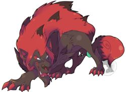 alpha_channel alternate_species black_body black_fur black_hair blue_eyes canid canine crossover disney felid feral feralized fur generation_5_pokemon hair hybrid male mammal mblock nintendo pokemon pokemon_(species) red_body red_fur red_hair scar_(the_lion_king) solo the_lion_king zoroark