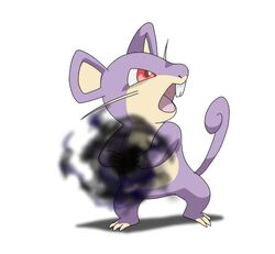 ambiguous_gender attack charging energy_ball feral generation_1_pokemon low_res magic_user mammal nintendo open_mouth pokemon pokemon_(species) pokemon_move rattata red_eyes rodent shadow_ball simple_background snout solo standing tongue whiskers 海市くるま