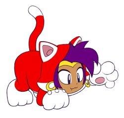 animal_humanoid cat_costume cat_suit_(mario) clothing cosplay costume crossover crossover_cosplay ear_piercing fangs female genie hair humanoid mario_bros monster_girl_(genre) nintendo piercing purple_hair shantae shantae_(series) solo super_mario_3d_world teeth unknown_artist wayforward