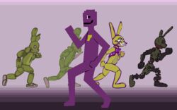  16:10 2022 ambiguous_gender animatronic anthro burntrap_(fnaf) clothed clothing dancing digital_media_(artwork) five_nights_at_freddy&#039;s five_nights_at_freddy&#039;s_3 gglloooopp glitchtrap green_body group half-closed_eyes hollow_eyes humanoid lagomorph leporid machine male mammal narrowed_eyes once_in_a_lifetime pose purple_body purple_guy_(fnaf) rabbit robot scottgames scraptrap_(fnaf) simple_background smile springtrap_(fnaf) talking_heads widescreen yellow_body 