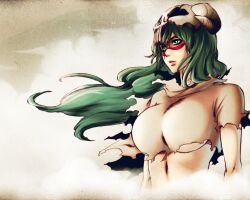  bleach green_eyes green_hair long_hair neliel_tu_oderschvank under_boob 