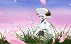  black_hair blue_eyes cape hat katekyou_hitman_reborn petals short_hair shorts yuni 