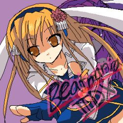  beatmania beatmania_iidx iroha iroha_(beatmania_iidx) long_hair lowres oekaki orange_hair umegiri_iroha 