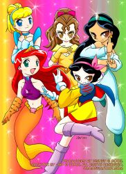  anime_style ariel beauty_and_the_beast belle belle_(disney) cinderella cinderella_(disney) disney disney_princess group jasmine jasmine_(disney) snow_white the_little_mermaid 