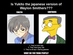  card_captor_sakura glasses humor the_simpsons waylon_smithers 