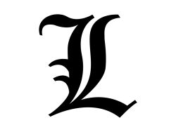  death_note l logo monochrome white 