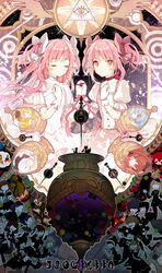  breast_hold dress kakami_(pixiv7616827) kaname_madoka mahou_shoujo_madoka_magica ultimate_madoka 