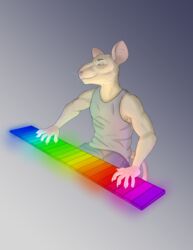  absurd_res alternate_rainbow_pride_colors colorful_theme hi_res joerat keyboard lgbt_pride male mammal murid murine music neil_banging_out_the_tunes pride_colors rainbow_pride_colors rat rodent solo 