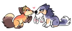  affectionate alpha_channel black_nose brown_ears brown_nose brown_tail canid canine canis cheek_markings chibi death duo ears_back eye_contact eye_markings eyelashes facial_markings female female/female feral floral flower flower_crown flower_garland fluffy fluffy_tail fox full-length_portrait fur garland gift half-closed_eyes happy head_markings head_wreath heart_symbol holding_animal holding_body holding_in_mouth jenna_(jenafterdark) looking_at_another love mammal markings mouth_hold narrowed_eyes neck_tuft nekoshiba orange_body orange_fur pivoted_ears plant portrait prey_(disambiguation) purple_body purple_fur romantic romantic_couple side_view simple_background smile tail tan_body tan_fur tuft white_body white_fur wolf x_marking 