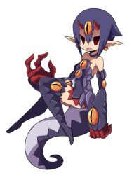  demon_girl desco disgaea disgaea_4 makai_senki_disgaea_4 pointy_ears purple_hair red_eyes sharp_teeth tail 