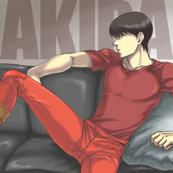  80s akira black_hair kaneda_shoutarou male male_focus oldschool pixiv shoutarou_kaneda sitting 