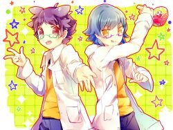  bad_id bad_pixiv_id blue_hair inazuma_eleven_(series) inazuma_eleven_go kageyama_hikaru kariya_masaki multiple_boys namie-kun purple_hair red_eyes yellow_eyes 