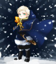  axis_powers_hetalia blonde_hair glasses male male_focus snow sweden_(hetalia) 