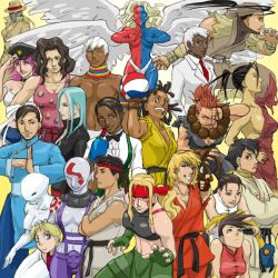  5boys 6+girls akuma_(street_fighter) alex_(street_fighter) chun-li commentary_request dark-skinned_male dark_skin dudley effie_(street_fighter) elena_(street_fighter) everyone genderswap_(ftm) genderswap_(mtf) gill_(street_fighter) hugo_andore ibuki_(street_fighter) ken_masters makoto_(street_fighter) multiple_boys multiple_girls necro_(street_fighter) oro_(street_fighter) poison_(final_fight) q_(street_fighter) remy_(street_fighter) rule_63 ryu_(street_fighter) sean_matsuda sho-sk street_fighter street_fighter_iii_(series) twelve urien very_dark_skin yang_lee yun_lee 