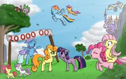  accessory anthro apple_bloom_(mlp) banner banner_fail blonde_hair blue_body blue_fur blue_hair bow_(feature) bow_accessory bow_ribbon canterlot cape carrot_top_(mlp) clothing cloud cutie_mark cutie_mark_crusaders_(mlp) derpy_hooves dragon earth_pony equestria_daily equid equine eyewear feathered_wings feathers female feral fluttershy_(mlp) flying friendship_is_magic fur gesture glasses green_eyes green_spikes grey_body group hair hair_accessory hair_ribbon hairbow hand_gesture hasbro hi_res horn horse leaf long_hair male mammal multicolored_hair my_little_pony mythological_creature mythological_equine mythological_scalie mythology orange_hair pegasus pink_body pink_fur pink_hair pinkie_pie_(mlp) plant pointing pony pony_back_rides purple_body purple_eyes purple_hair purple_scales quadruped rainbow_dash_(mlp) rainbow_hair red_hair ribbons scales scalie scootaloo_(mlp) short_hair speccysy spike_(mlp) sweetie_belle_(mlp) tail the_great_and_powerful tree trixie_(mlp) twilight_sparkle_(mlp) two_tone_hair unicorn white_body white_hair wind wings wood yellow_body yellow_feathers young young_anthro young_feral 