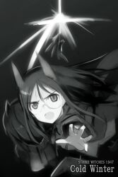  animal_ears bad_id bad_pixiv_id commentary female fox_ears fox_girl greyscale monochrome neuroi shimada_fumikane solo_focus strike_witches:_kurenai_no_majo-tachi strike_witches_zero suwa_amaki suwa_masuzu upper_body world_witches_series 