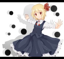  bad_id bad_pixiv_id blonde_hair female goro hair_ribbon letterboxed red_eyes ribbon rumia short_hair solo touhou 