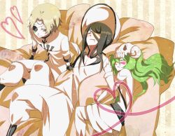  arrancar black_hair bleach brown_hair espada eyepatch green_hair li_sakura long_hair neliel_tu_oderschvank nelliel_tu_odelschwanck nnoitra_gilga saliva sleeping tesla tesra_lindocruz 