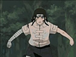  animated animated animated boy cap dodging hyuuga_neji knife lowres naruto ninja qvga screencap throwing_knife throwing_knives weapon 