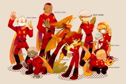  6+boys albert_heinrich baby bald bangs black_hair blonde_hair blue_hair brown_hair chang_changku character_name cyborg_009 dark-skinned_male dark_skin female fire francoise_arnoul geronimo_jr gray_hair great_britain_(cyborg_009) grey_hair highres ivan_whisky jet_link kinako_(462) long_hair long_nose multiple_boys pyunma scarf shimamura_j&atilde;&yen;&acirc; shimamura_j? shimamura_joe smile solo uniform 