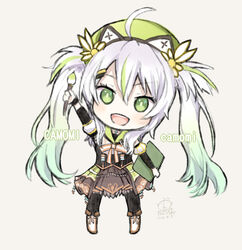  :d ahoge arm_up bad_id bad_pixiv_id beret black_pantyhose black_sleeves boots brown_background brown_skirt camomi_camomi capriccio character_name chibi commentary_request dated detached_sleeves female full_body gradient_hair green_eyes green_hair green_hat hat holding holding_paintbrush long_hair long_sleeves looking_at_viewer multicolored_hair nanashi_inc. open_mouth paintbrush pantyhose photoshop_(medium) pleated_skirt puffy_short_sleeves puffy_sleeves short_sleeves signature simple_background skirt smile solo standing streaked_hair twintails v_ap_art very_long_hair virtual_youtuber white_footwear white_hair white_sleeves 