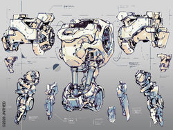  artist_name bad_id bad_twitter_id blueprint_(medium) commentary cross_section english_commentary gradient_background highres jnt machinery mecha monochrome multiple_views no_humans original piston robot science_fiction 