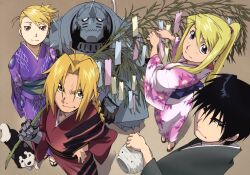  alphonse_elric black_hayate duplicate edward_elric fullmetal_alchemist kimono riza_hawkeye roy_mustang winry_rockbell 