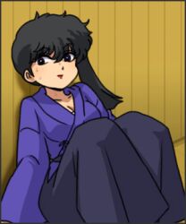  bad_id black_hair breasts cleavage hakama japanese_clothes kuno_kodachi kunou_kodachi lipstick lowres makeup purple_eyes ranma_1/2 sweat wantan-orz 