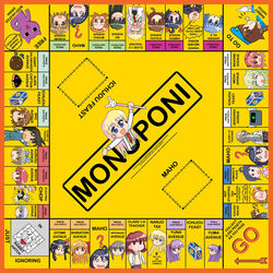  6+girls alien_commander banzatou_(banzatou1) behoimi blonde_hair board_game character_request commentary english_commentary english_text everyone giant_salamander ichijou_(pani_poni) jijii katagiri_himeko media_(pani_poni) mesousa momose_kurumi monopoly multiple_girls nanjou_misao pani_poni_dash! parody rebecca_miyamoto roboko salamander serizawa_akane suzuki_sayaka tachibana_rei uehara_miyako yankee_(pani_poni) 