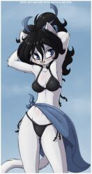  anthro back-tie_bikini back-tie_clothing back-tie_swimwear bethany_(jay_naylor) bikini black_hair blue_eyes clothed clothing conditional_dnp digital_media_(artwork) domestic_cat felid feline felis female hair hands_behind_head jay_naylor mammal neck-tie_bikini neck-tie_clothing neck-tie_swimwear playful sarong side-tie_bikini side-tie_clothing side-tie_swimwear skimpy solo string_bikini swimwear tail 