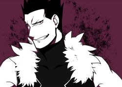  1boy black_hair commentary_request fullmetal_alchemist greed_(fma) grin kouya_(libera) male_focus red_eyes smile solo spiked_hair upper_body 