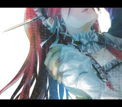  bad_id bad_pixiv_id bow choker female frills gothic_lolita hairband hands head_out_of_frame holding iori_junpei letterboxed lolita_fashion long_hair persona persona_3 red_hair ribbon smile solo_focus sumi_(38page) yoshino_chidori 