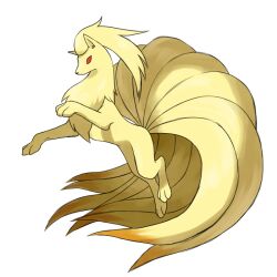  good_frog ninetails nintendo no_humans pokemon simple_background 