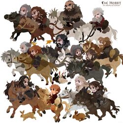  6+boys armor bad_id bad_pixiv_id balin beard bifur bilbo_baggins bofur bombur dori_(the_hobbit) dwalin facial_hair fili gloin horse kili_(the_hobbit) kuroihato multiple_boys nori_(the_hobbit) oin ori_(the_hobbit) the_hobbit thorin_oakenshield tolkien&#039;s_legendarium 