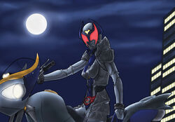  kamen_rider kamen_rider_decade_(series) kamen_rider_kivala moon motorcycle night 