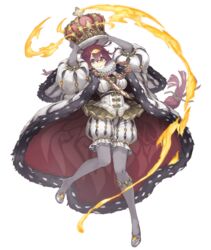  blue_eyes braid crown dorothy_(sinoalice) female full_body fur_trim hair_ornament hairclip jewelry ji_no long_hair looking_at_viewer messy_hair neck_ruff necklace official_art over-rim_eyewear purple_hair semi-rimless_eyewear sinoalice smile solo transparent_background 