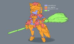  animal_ears bad_id bad_pixiv_id broom copyright_request female fox_ears fox_tail hand_on_own_hip joints mecha_musume robot robot_joints simple_background solo standing tail yuuya_(yu-ya&#039;s) 