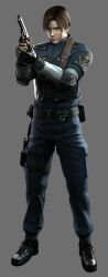  absurdres belt capcom gun highres knife leon_s_kennedy long_image male male_focus resident_evil tall_image uniform weapon 