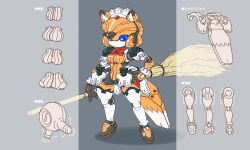  animal_ears bad_id bad_pixiv_id blue_eyes broom copyright_request female fox_ears fox_tail hand_on_own_hip joints mecha_musume robot robot_joints simple_background solo standing tail yuuya_(yu-ya&#039;s) 